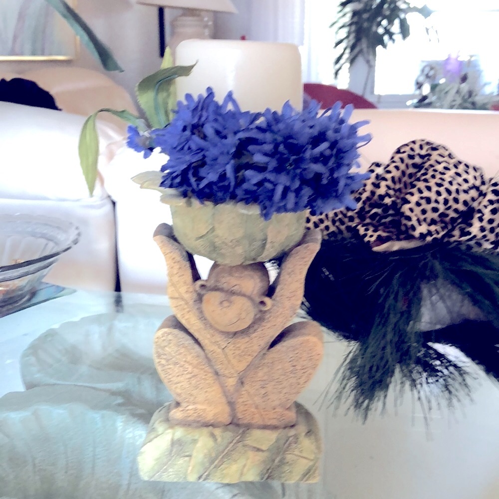8 1/2” T. CANDLE HOLDER  MONKEY